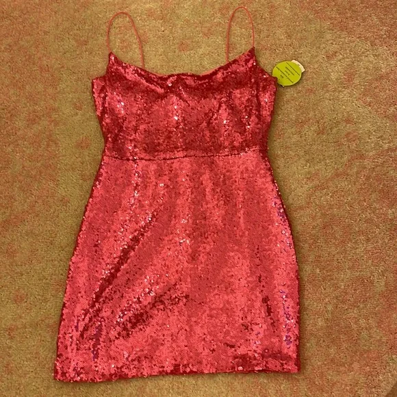 Windsor | Dresses | Windsor Barbie Pink Sequin Mini Dress Size L | Poshmark